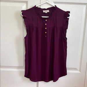 Loft Outlet Purple Sleeveless Women's Top Blouse Medium